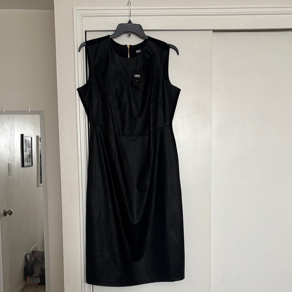 INC International Concepts Women's Sleek Black Midi Dress